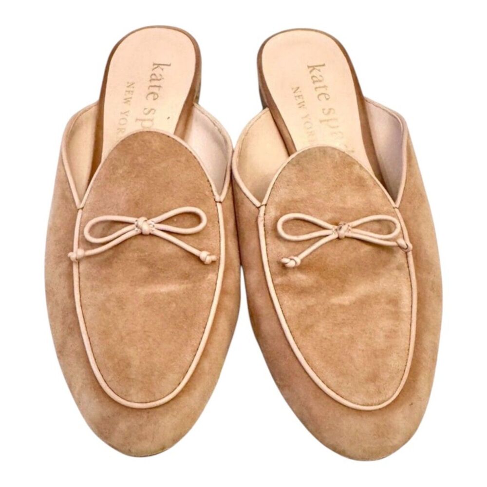 EUC, Kate Spade New York Devi Suede Mules in "Medium Biscotti" , Size 8